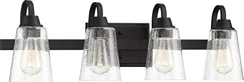 Hottest Sales Craftmade 41904-ESP-CS Grace Clear Seeded Glass Vanity Bath Lighting, 4-Light 240 Watts, Espresso