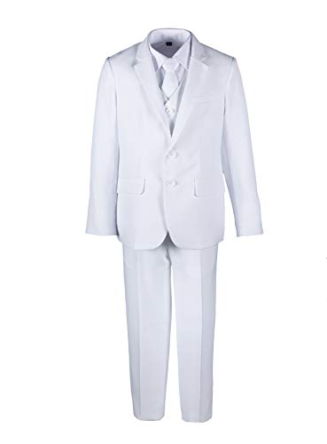 Tuxgear Boys Husky White Suit with Vest and Neck Tie 12 Husky (12 Husky)