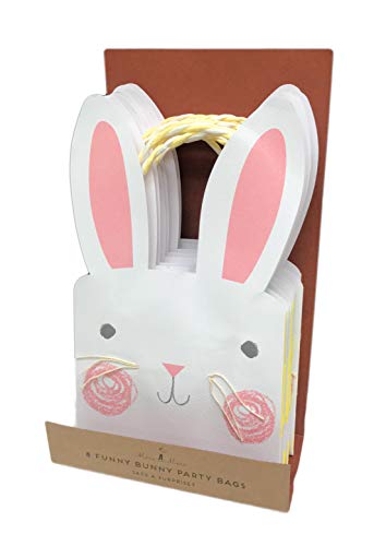 Meri Meri Pink Funny Bunny Kids Party Bags - Pack of 8