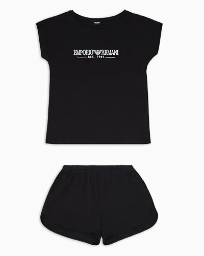 EMPORIO ARMANI Conjunto de Pijama Corto para Mujer, Negro, S