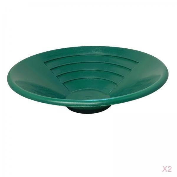 CALANDIS™ 2pcs 15 Dual Riffle Gold Pan for Nugget Mining Dredging River Panning Green | Gadgets & Other Electronics-image-24