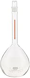  Corning Pyrex Verre Borosilicate Classe A Fond plat à vie Rouge volumétrique Flasque avec verre Standard Fuseau Bouchon, 1000ml Capacity, Red, 6