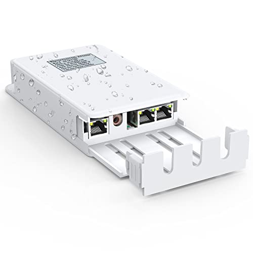 Image of 1 in 2 Out PoE Repeater, 1000Mbps, Waterproof, Extends 100m, Plug & Play by VIMIN