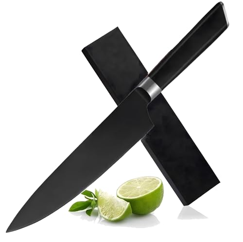 Image of 24x7 eMall Damascus Matt Black Japanese Chef Knife 8 inch Carbon Steel Box