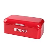 X384 Square Red Metal Large Vintage Kitchen Storage Tin Canister/Bread...