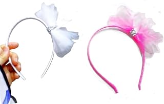 2 طوق شعر اكسسوار رائع للأطفال و للبنات الصغيرات 2 شريط شعر سكرانشى من التل والأورجانزا والساتان للمناسبات وحفلات الزفاف وأعياد الميلاد حاملات شعر للبنات توكة شعر مناسبة للحفلات