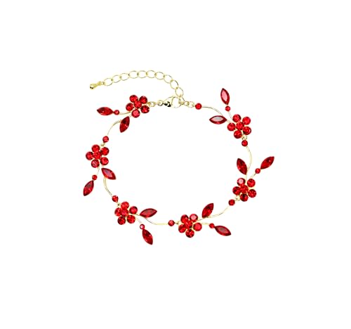 Image of Faship Gorgeous Rhinestone Crystal Floral Necklace Earrings Set