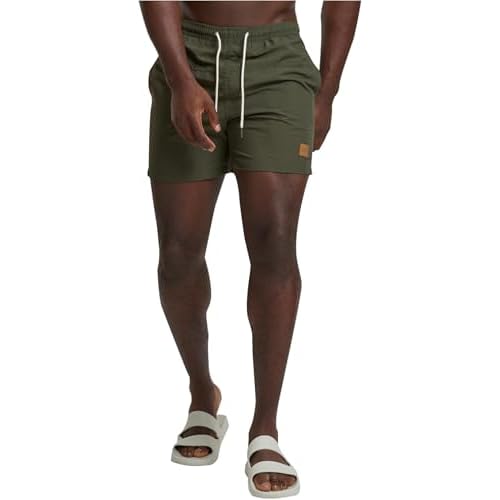 Urban Classics Herren Badehose Block Swim Shorts Olive, L
