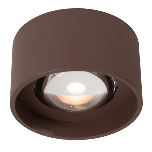 LUCIDE LENZ - Foco de techo Dentro/Fuera - Ø 11 cm - LED - 1x8W 2700K - IP54 - Marrón óxido | Essential