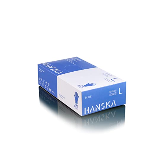 HANSKA 100 Guanti Monouso Nitrile Blu - Senza