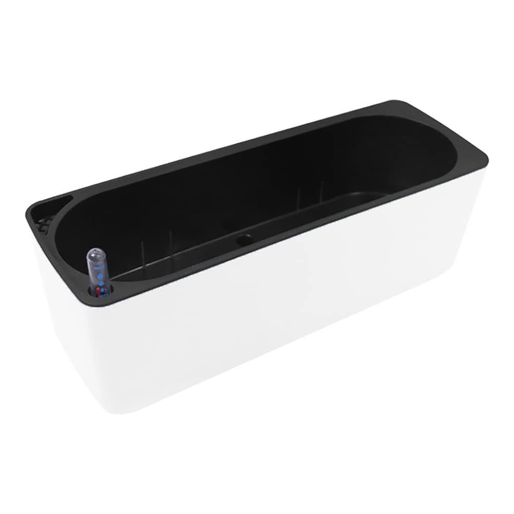 Pot de fleurs auto-arrosage blanc avec indicateur de niveau d'eau pour table et bureau