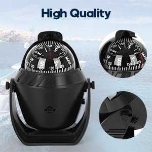 Goottan Boat Compass,Navigation Marine Compass Boats Surface Mount,Electronic Compass Night Visible with Light Fits for Car,Watercraft,Boat,Caravan - Thumbnail 7