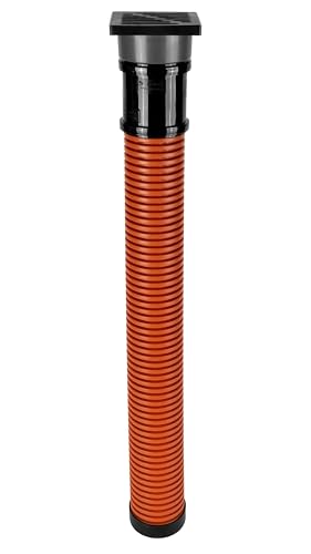 ScarMaxx - Tubo di drenaggio da 1 m, DN 110 mm - Tubo di drenaggio con griglia, fori e contenitore per i residui - Drenaggio efficiente dell'acqua piovana - Nero