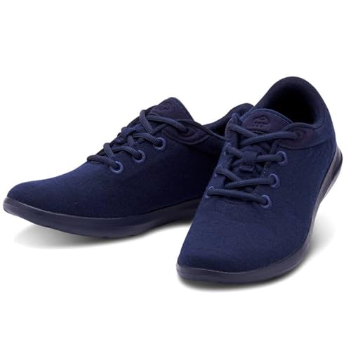 Merinos® Sneaker Herren Schuhe Merinowolle Dunkel-Blau - Lace Up Sommer Freizeitschuhe & Sportschuhe bequem, atmungsaktiv, leicht Männer & Herren-Schuhe mit Schnürsenkel - Shoes Men Gr. 42