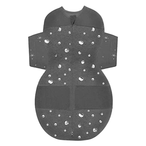 Image of Happiest Baby SNOO Sleep Sack - 100% Organic Cotton Baby Swaddle Blanket - Doctor Designed Promotes Healthy Hip Development (Charcoal Planets, Medium)