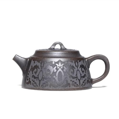 Tetera de arcilla morada retro de 230 ml, hecha a mano, infusor tradicional chino