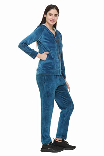 Image of CUPID Regular Fit Velvet Track Suit for Woman, Winter Wear Velvet Night Suit Set with Pockets for Sports, Night, Jogging, Daily Gym Wear L to 5XL