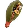 Zoeartcrafts Peruvian Nativity in a Leaf, Nativity Scene, 6x2.5, Ceramic, Peruvian, Christmas Indoor Small Decor, Ornaments,. Nativity Scene