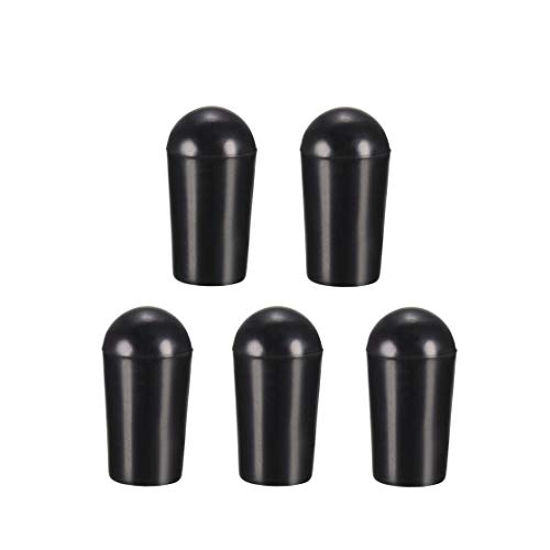 Uxcell M4 Switch Tip Knob Cap Plastic Replacement For 3 Way Toggle Pickup Selector Black 5Pcs #TOP9