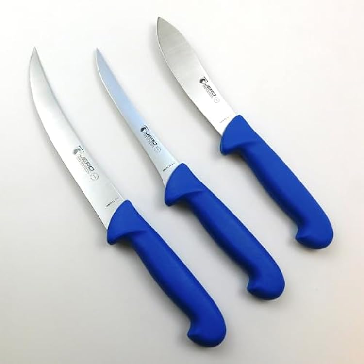 Jero Professional Meat Processing Knife Set With Knife Sharpener, Knife Case and Blade Guards