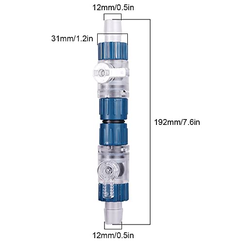 Image of MiOYOOW Aquarium Hose Valve, Fish Tank Hose Connector Fishbowl Water Flow Control Valve with Quick Release Handle for Aquariums Fish Tanks