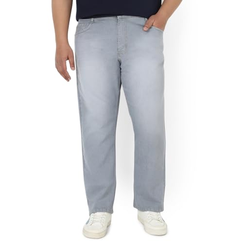 Image of Urbano Plus Men's Straight Fit Mid Rise Washed Jeans Stretchable