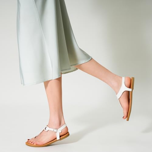 Trary Sandals Womens, Thong Sandals for Women with T-Strap, Adjustable Ankle Buckle for Women Sandals, Flat Sandals for Women Dressy, Cute Sandals for Women, Summer Sandals for Women 20232