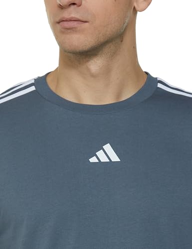 Image of adidas Men Cotton Striped Regular Fit T-Shirt