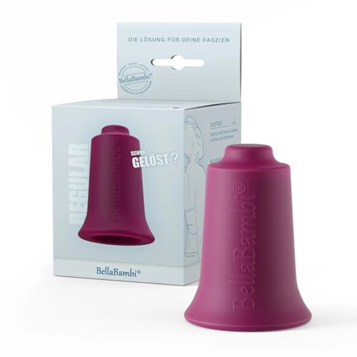 BellaBambi original Schröpfglas | Saugglocken Cups aus hautverträglichem Silikon | Ideal für Beauty Peeling Sport & Massage bei Verspannung uvm. | Made in Germany | Intensität Regular - Brombeer