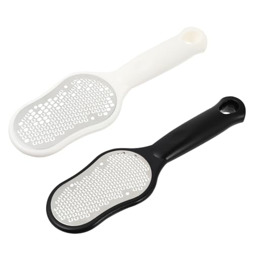 DECOMELODY 2 piezas Escofinas Pedicura de Acero Inoxidable con Tapa Removedor Seguro de Callos y Muerta para Pies Diseño Ergonómico y Compacto para Cuidado Profesional Casa