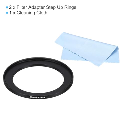 PATIKIL 58mm-72mm Metal Step Up Ring with Cleaning Cloth - Image 3