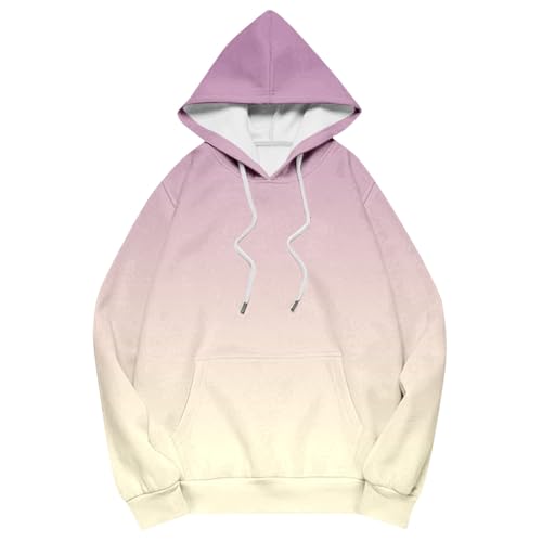 Sweat à capuche dégradé de couleurs tendance et coupe ample unie