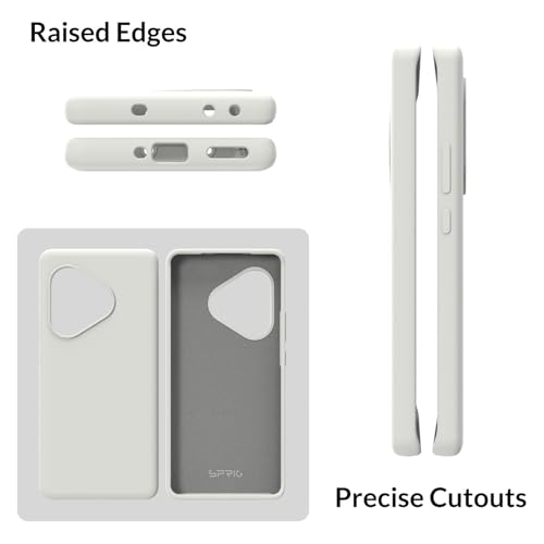 Image of SPRIG Compatible with Realme GT 6T 5G Premium SilkTone (Liquid Silicone) Back Cover Drop Tested Shock Proof Mobile Case for Men, Women, Boys and Girls with Camera Protection (Light Grey)