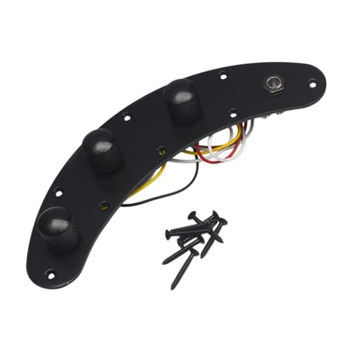 Ensemble de panneau de contrôle pour basse électrique avec plaque noire robuste et sortie jack