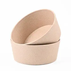 Eha Earth Friendly Kids Bowls for Food | 400 ml | Microwave Safe Bowl for Kids | Made with Rice Husk | for Hot & Cold Serving Bowl Set | Set of 2 | Sand Castle