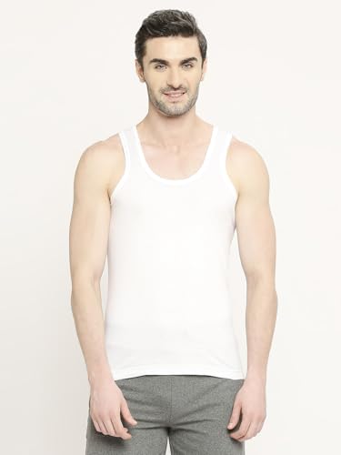 Image of VIP Bonus Classic Men Premium Cotton White Vest | Regular Fit | 100% Combed Cotton, Antibacterial and Odour Control White Vest | Combo Pack