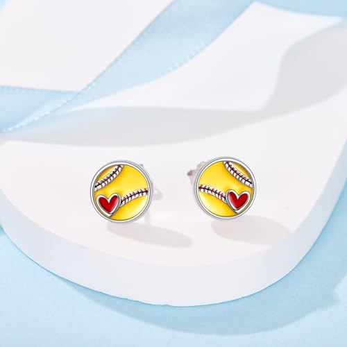 Softball/Baseball/Soccer Stud Earrings Sterling Silver Sport Jewelry for Women Sport Lovers3