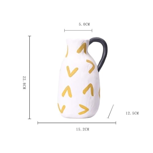 Vase fleur vase en céramique peint pour composition florale de maison - 3