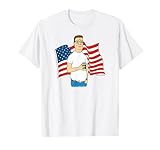 King of the Hill Hank Hill and American Flag Cartoon T-Shirt