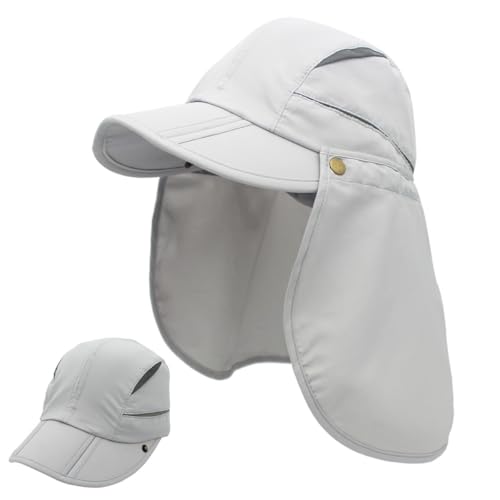 Connectyle Outdoor Fishing Sun Cap with Neck Cover Flap Sports Cap Adjustable UV Protection Baseball Hat for Men Women Beige