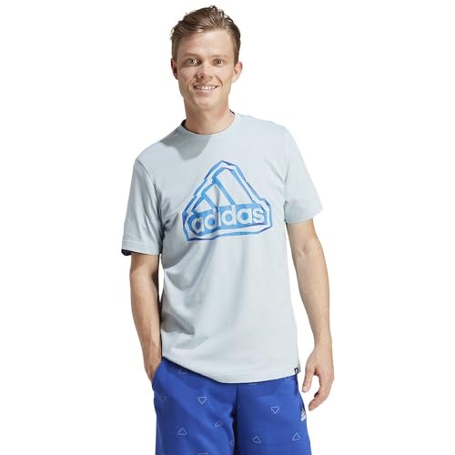 adidas Homme Folded Badge Graphic Tee, Wonder Blue, L adidas Homme Folded Badge Graphic Tee, Wonder Blue, L