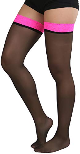 Image of ToBeInStyle Women's Nylon Thigh High Schoolgirl Opaque Stockings