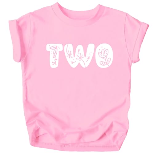 Image of Floral Numbers Ages 1-7 Birthday Girl Shirt for Baby & Toddler Youth Girls