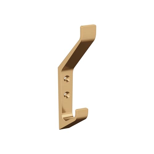 Amerock H37003CZ | Emerge Double Prong Decorative Wall Hook | Champagne Bronze Hook for Coats, Hats, Backpacks, Bags | Hooks for Bathroom, Bedroom, Closet, Entryway, Laundry Room, Office