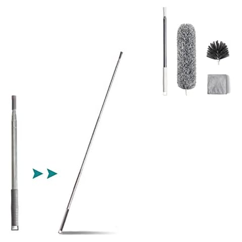 Upgraded Thickened Extension Pole 16”-80” & Dusters for Cleaning (4pcs) Cover