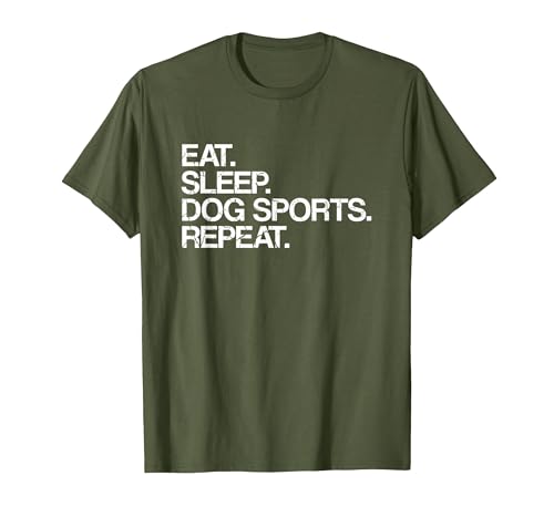Eat Sleep Dog Sports Repeat Hundesport T-Shirt, Herren, Olivgrün, XL