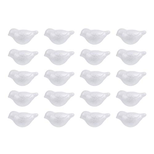 Healifty Lot de 20 oiseaux en mousse de polystyrène pour arrangement de fleurs, cadeau, mariage, Saint-Valentin, projets de bricolage