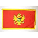 AZ FLAG - Montenegro Flag - 3x5 Ft - Light Polyester Montenegrin Banner with Two Brass Eyelets - Fade Resistant - Vivid Colors - 3' x 5' Feet - 150x90 Cm