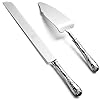 2-Piece-Wedding-Cake-Server-Set1810-Stainless-Steel-Dessert-Set-Pie-Server-Cake-Cutter-Knife-for-BirthdayAnniversaryHolidayBaby-ShowerParty-Versailles-Stainless-steel-V OTW PAVILION 2 Piece Wedding Cake Server Set,18/10 Stainless Steel Dessert Set Pie Server Cake Cutter Knife for Birthday,Anniversary,Holiday,Baby Shower,Party (Versailles, Stainless steel-V)