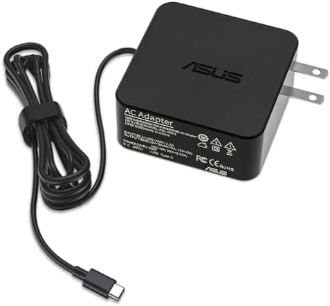 65W USB C AC Charger Fit For Asus Zenbook Duo UX8406 UX8406MA UX325 UX425 UX435 UX363 UX393 UX371, Fit For Chromebook Enterprise Flip CX5 CM1 CB5400 CB5500 CB5500FEA Laptop Power Supply
